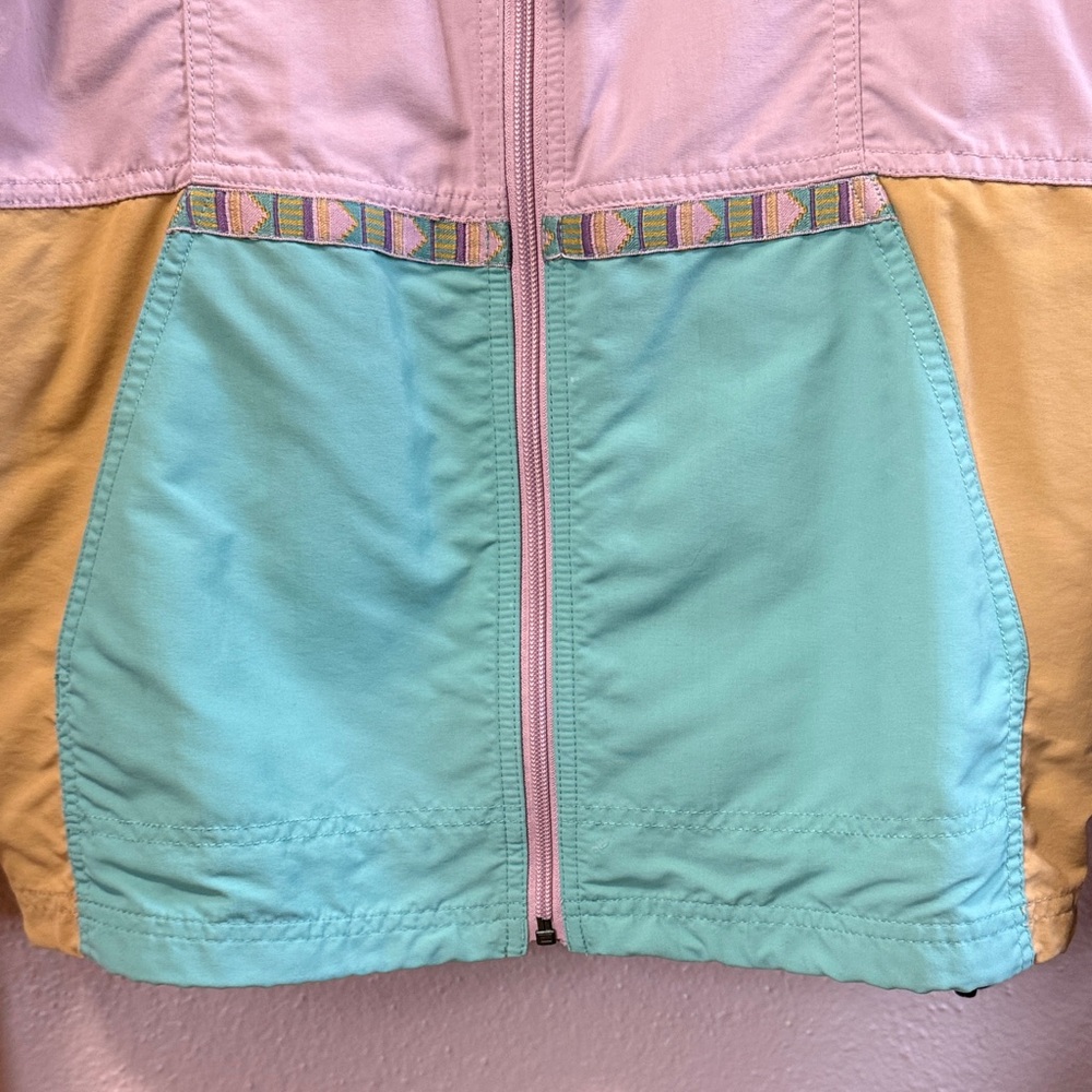 L.L. Bean Women’s Multicolor Raincoat - Purple, Pink, Khaki, and Aqua - Picture 3 of 4